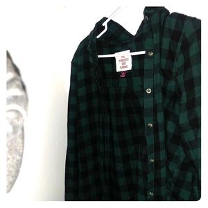 Women’s xl checkered green flannel